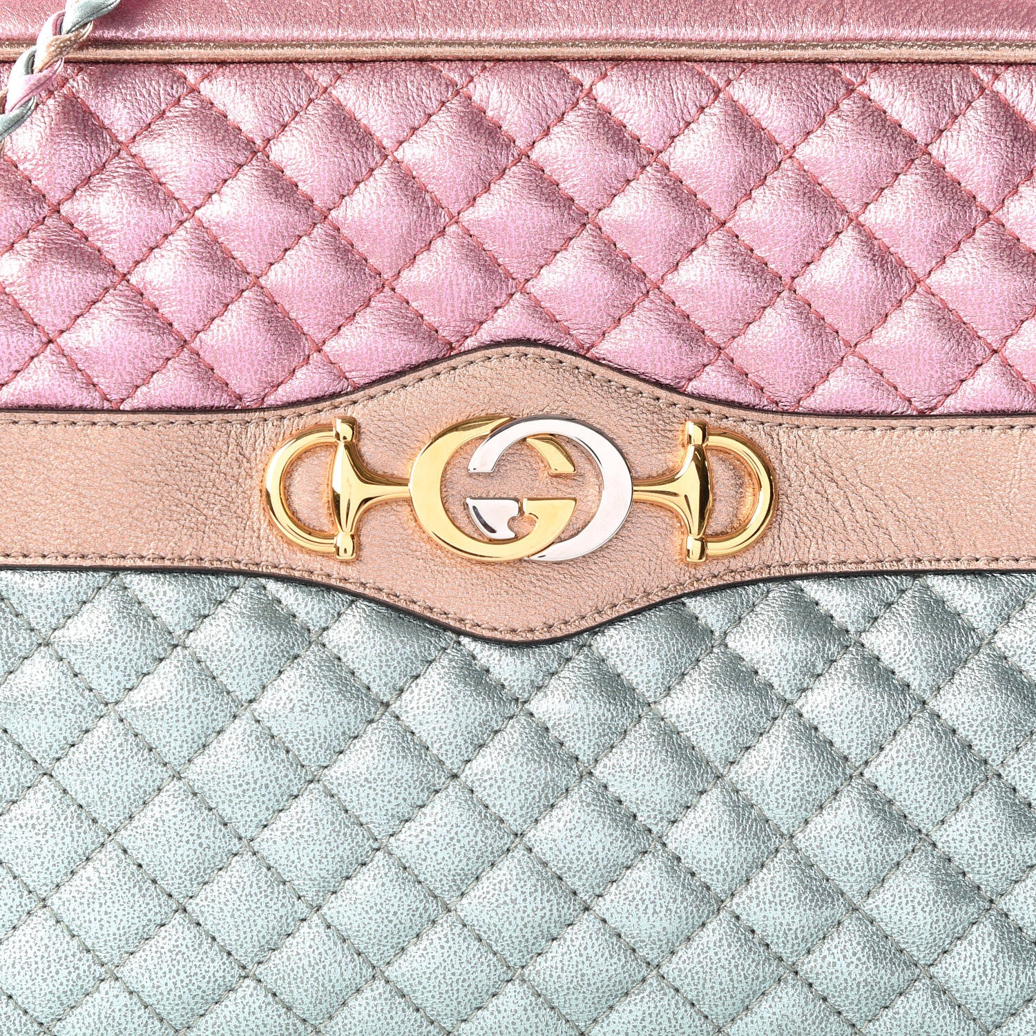 Gucci Laminated Nappa Trapuntata Small Zumi Shoulder Bag Rosa Lago Rame 8 of 8