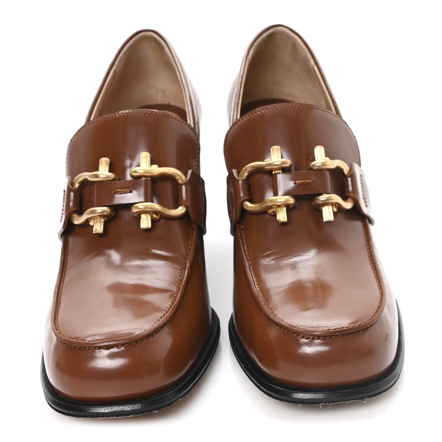 Soft Vinyl Monsieur 70mm Loafer Pumps 39.5 Brown Sugar