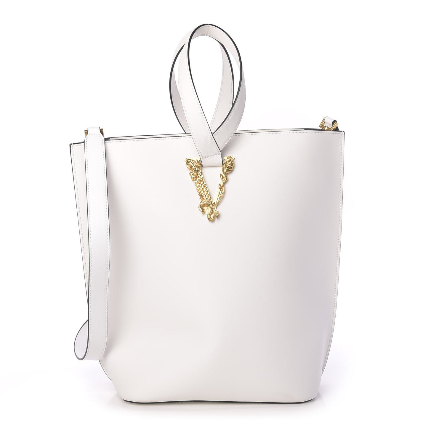 Vitello Large Virtus Bucket Bag Optical White