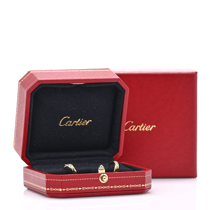 Cartier 18K Pink Yellow White Gold Small Trinity Hoop Earrings 5 of 5