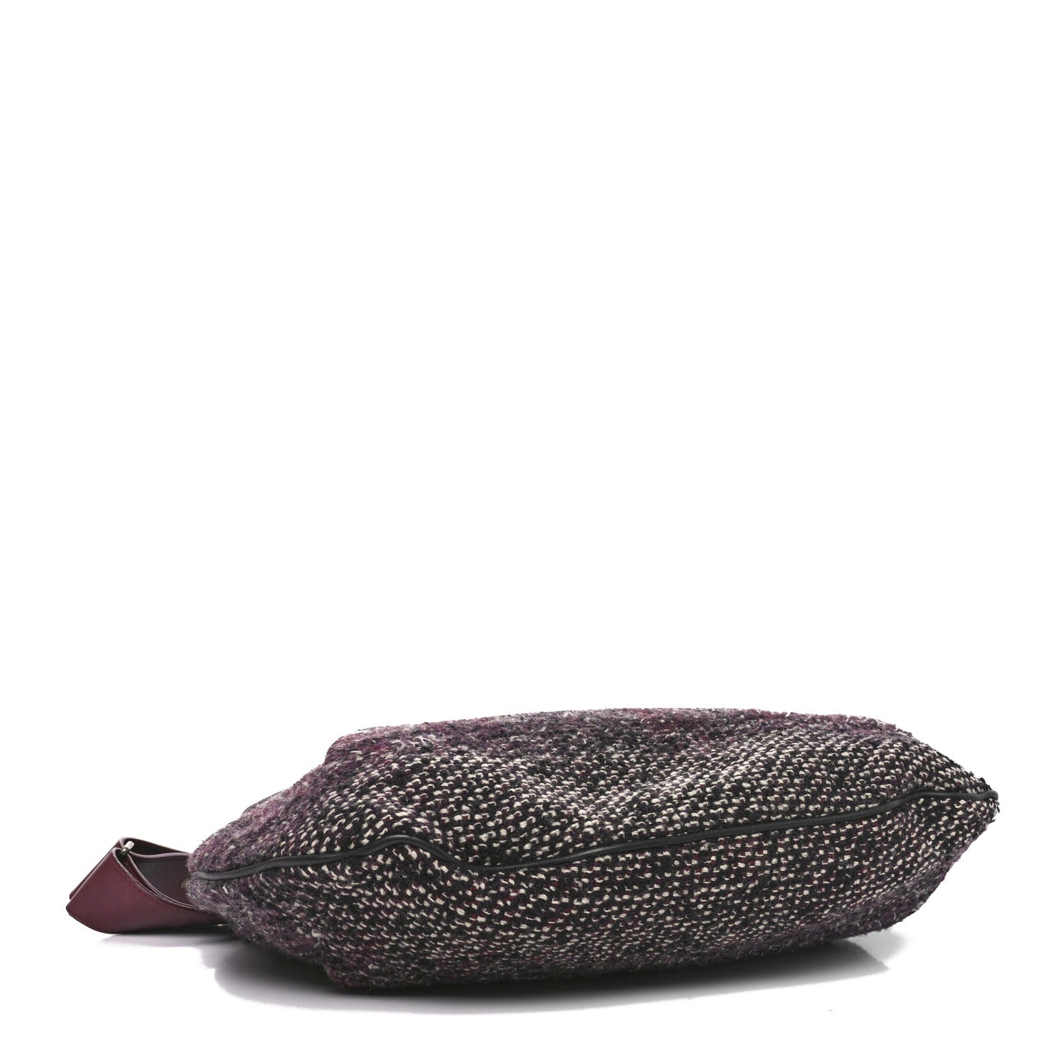 Chanel Calfskin Tweed Coco Pleats Hobo Black Burgundy 4 of 10