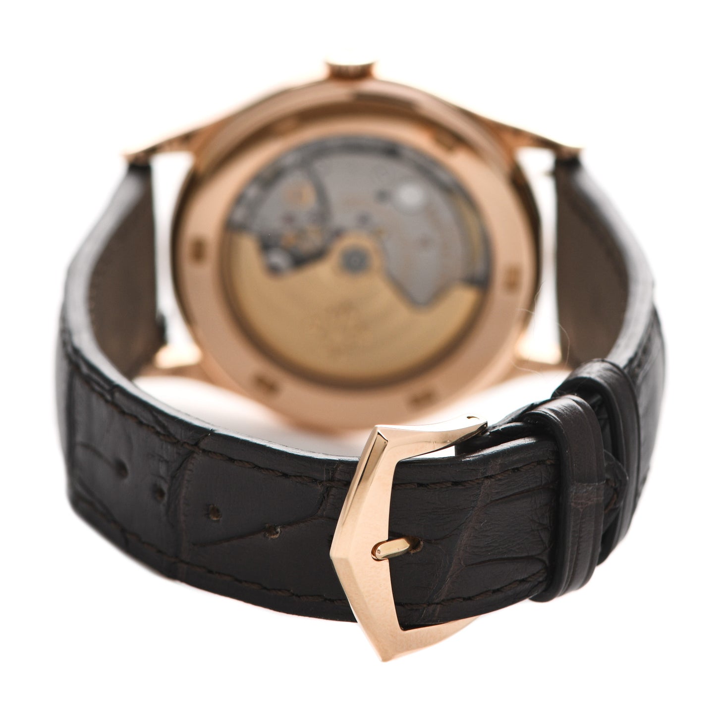 18K Rose Gold Alligator 38mm Calatrava Automatic Watch 5296R-010