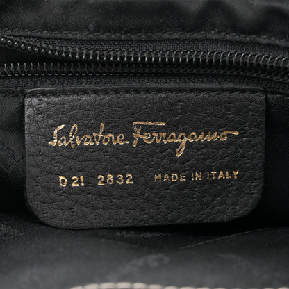 Salvatore Ferragamo Calfskin Gancini Lock Hobo Black 6 of 13