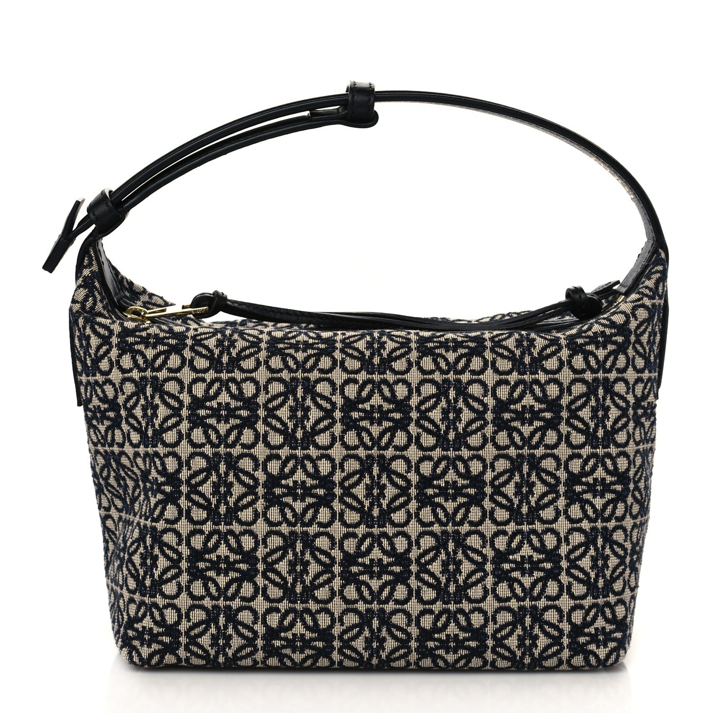 Jacquard Anagram Calfskin Small Cubi Bag Navy Black