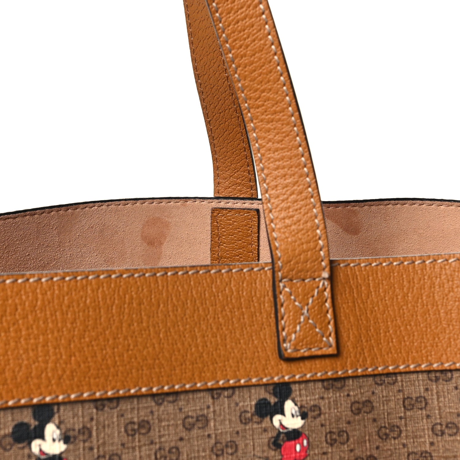 Gucci X DISNEY Mini Vintage GG Supreme Monogram Mickey Mouse Large Shopping Tote Beige Vintage Sun Oil 14 of 14
