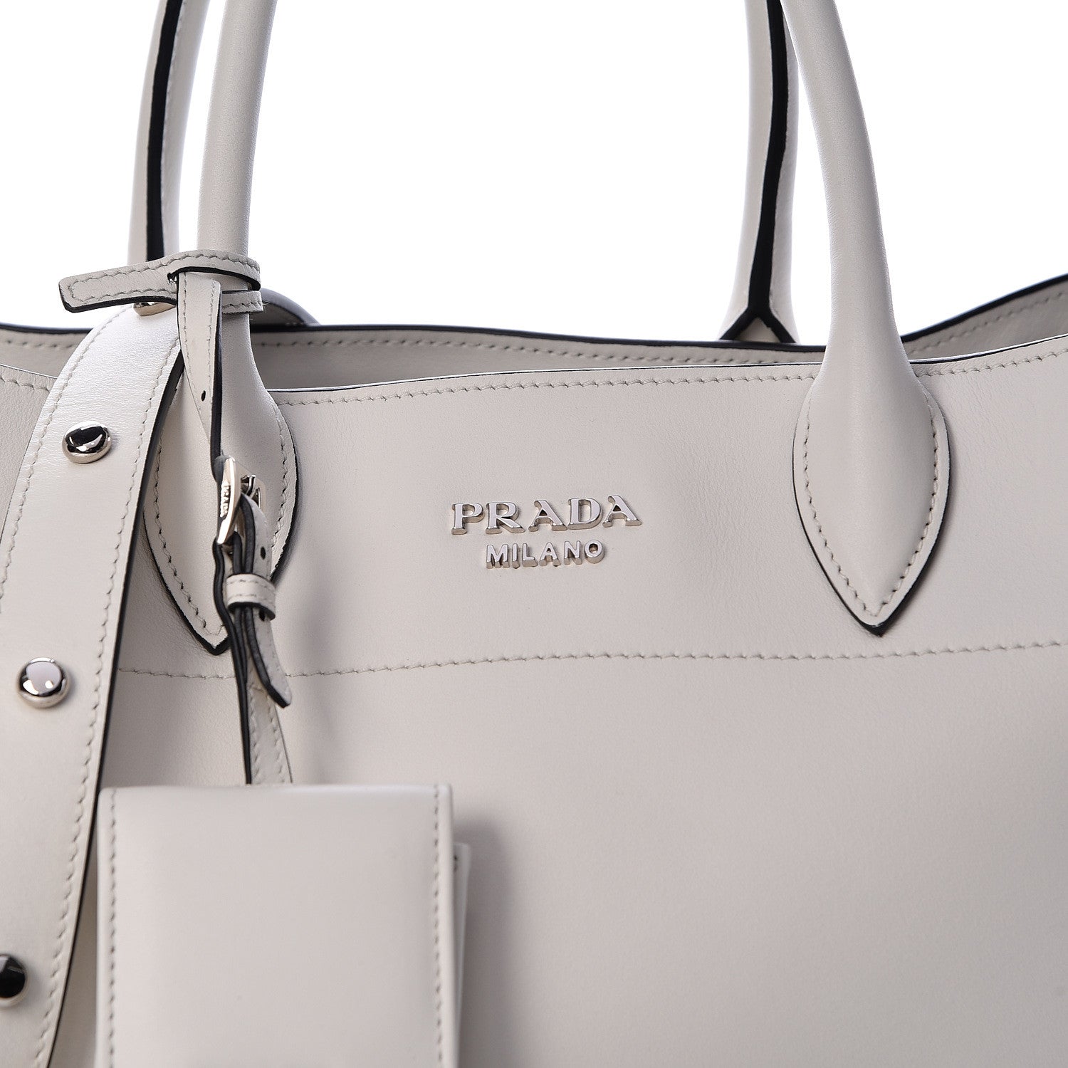 Prada City Calf Shopping Tote White 8 of 10