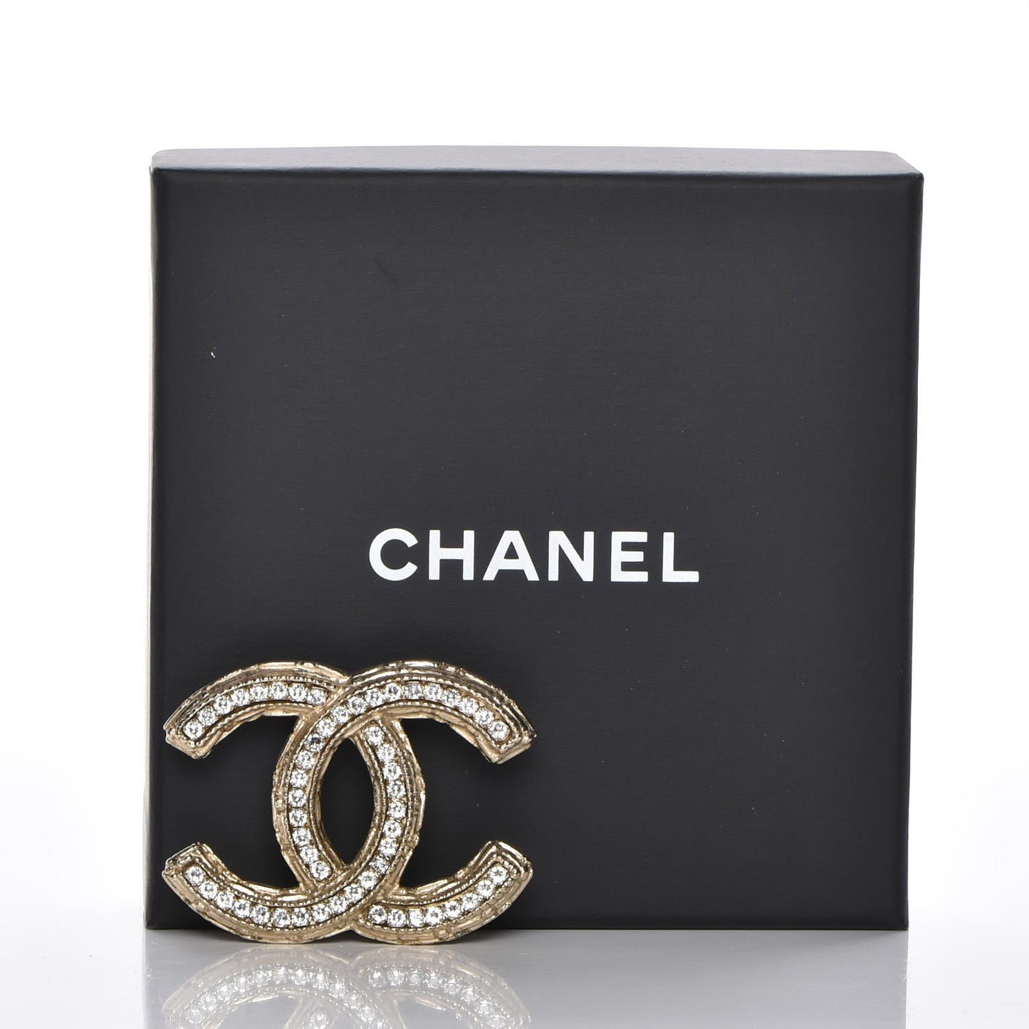 Crystal CC Brooch Light Gold
