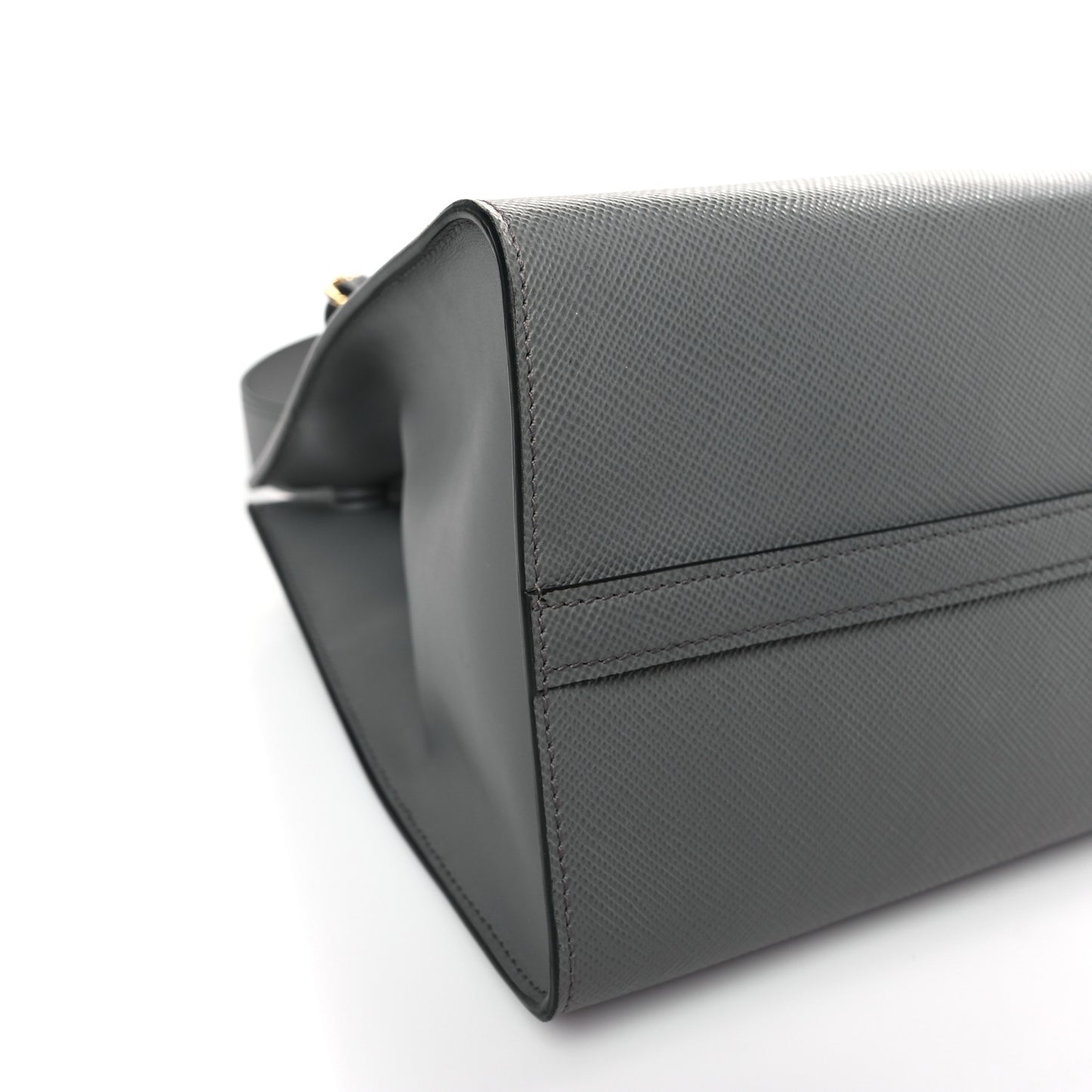 Saffiano Cuir Calfskin Medium Monochrome Top Handle Tote Ardesia
