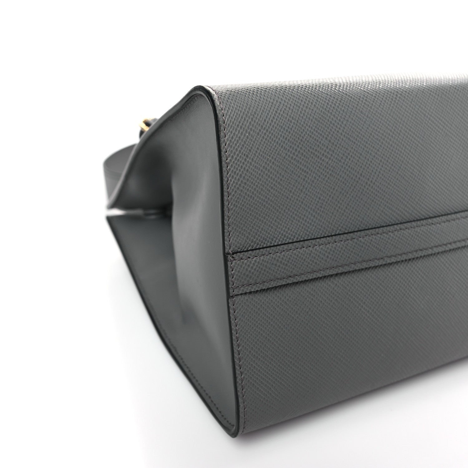 Prada Saffiano Cuir Calfskin Medium Monochrome Top Handle Tote Ardesia 7 of 8