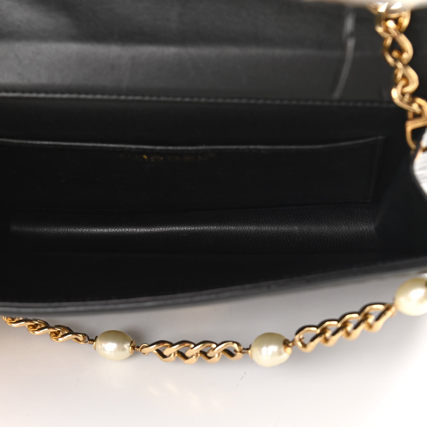 Chanel Tweed Jersey Lambskin Camellia Flap Chocolate Bar Pearl Chain Flap Black Beige 5 of 12