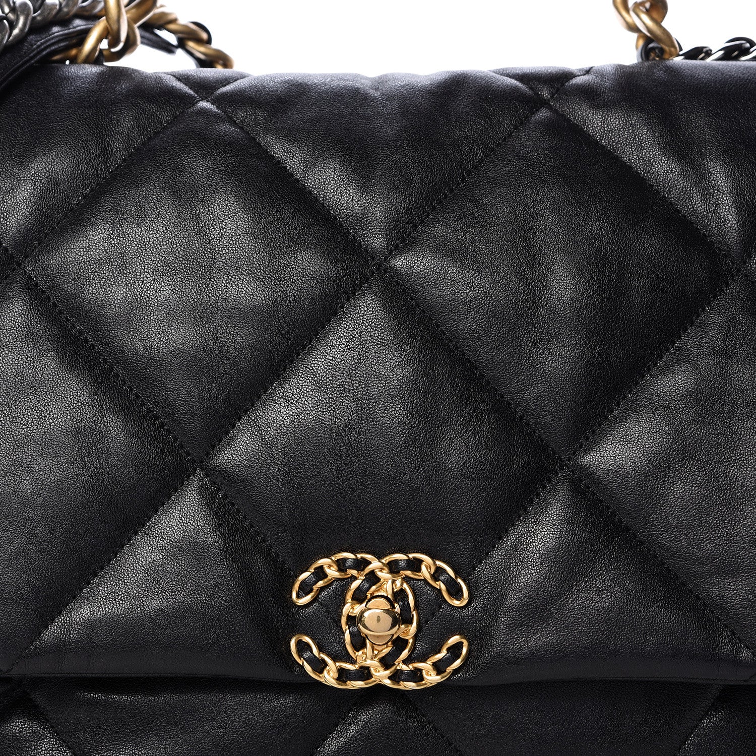 Chanel Goatskin Quilted Maxi 19 Flap Black 8 of 10