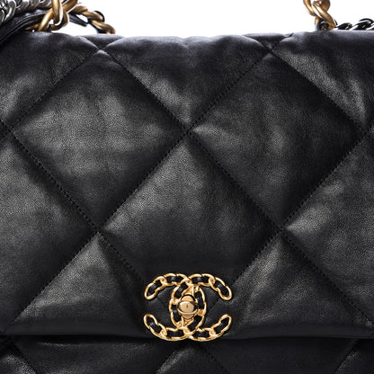 Chanel Goatskin Quilted Maxi 19 Flap Black 8 of 10