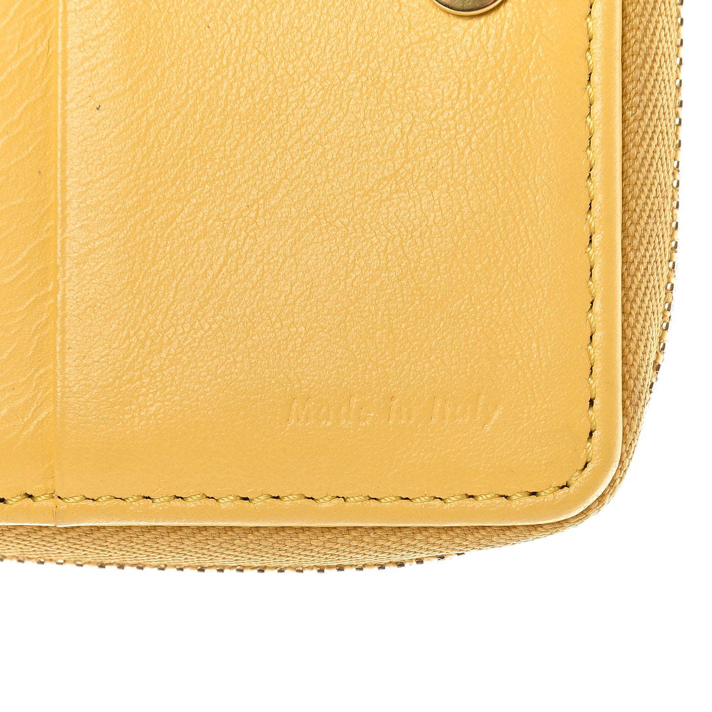 Lambskin Compact Wallet Sun Yellow Black
