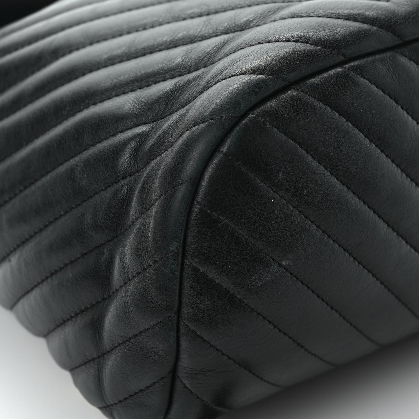 Calfskin Chevron Quilted Small Urban Spirit Backpack Black