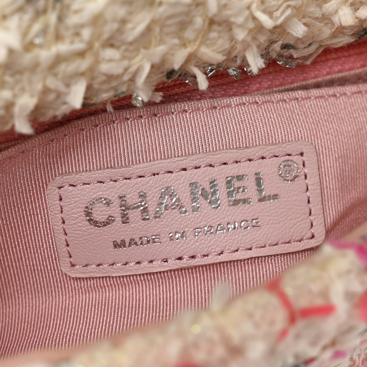 Tweed Quilted Mini Rectangular Flap Light Pink Silver Blue