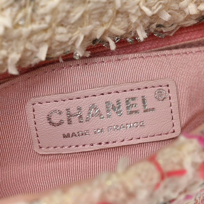 Chanel Tweed Quilted Mini Rectangular Flap Light Pink Silver Blue 7 of 10