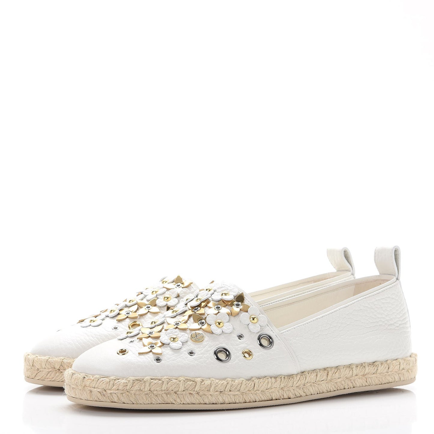 Calfskin Tropical Bloom Espadrille Flat 38 White
