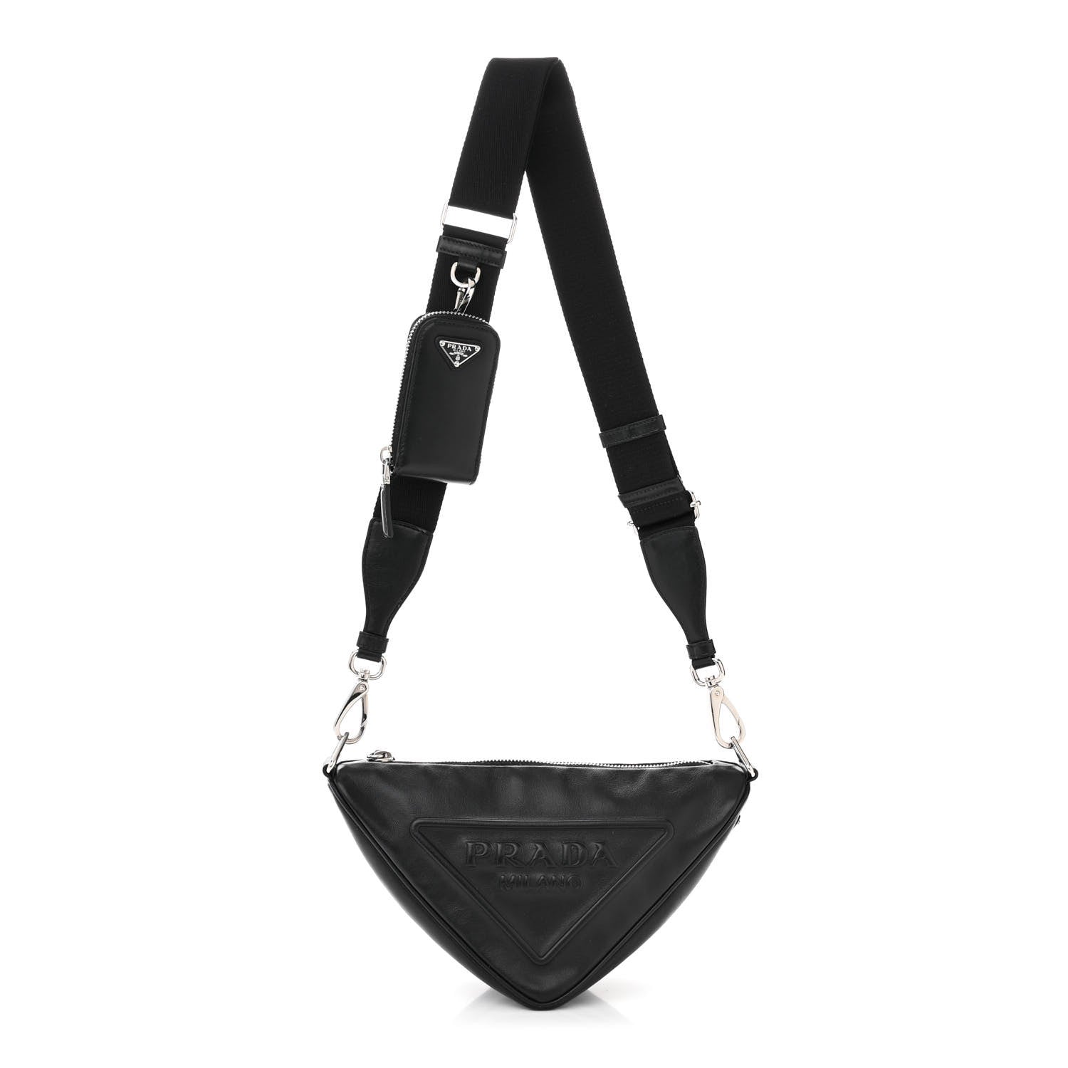 Prada Grace Lux Triangle Shoulder Bag Black 1 of 11