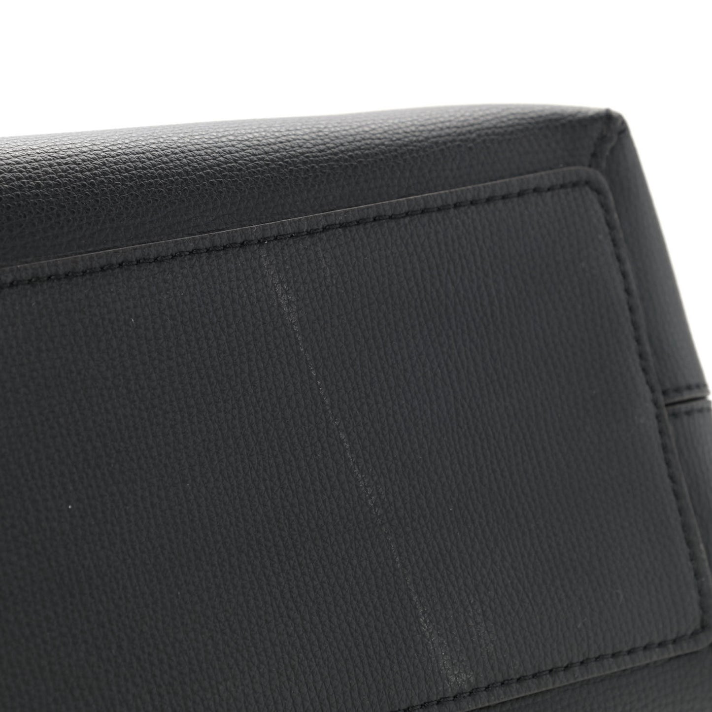 Grainy Calfskin Haymarket Check Medium Reversible Tote Black