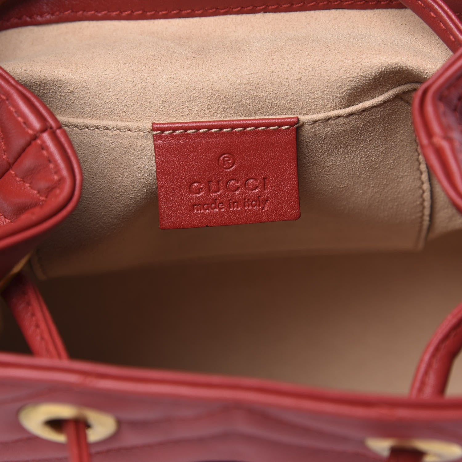 Gucci Calfskin Matelasse GG Marmont Flap Backpack Hibiscus Red 5 of 8
