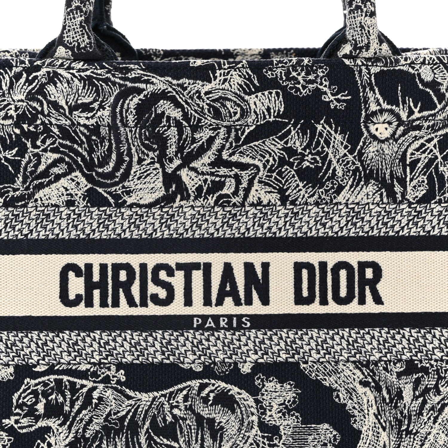 Christian Dior Canvas Embroidered Small Dioriviera Toile De Jouy Book Tote Blue 8 of 11