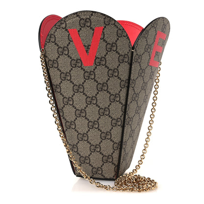 Gucci GG Supreme Monogram Love Valentines Day Small Heart Bag Beige Ebony New Geranium 3 of 10