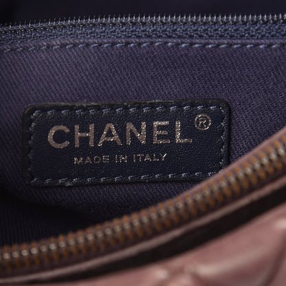 Chanel Iridescent Calfskin Small New Bubble Quilt Tote Plum 6 of 10