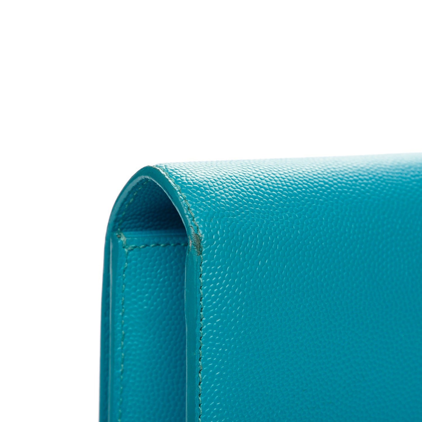Grain De Poudre Classic Monogram Clutch Turquoise