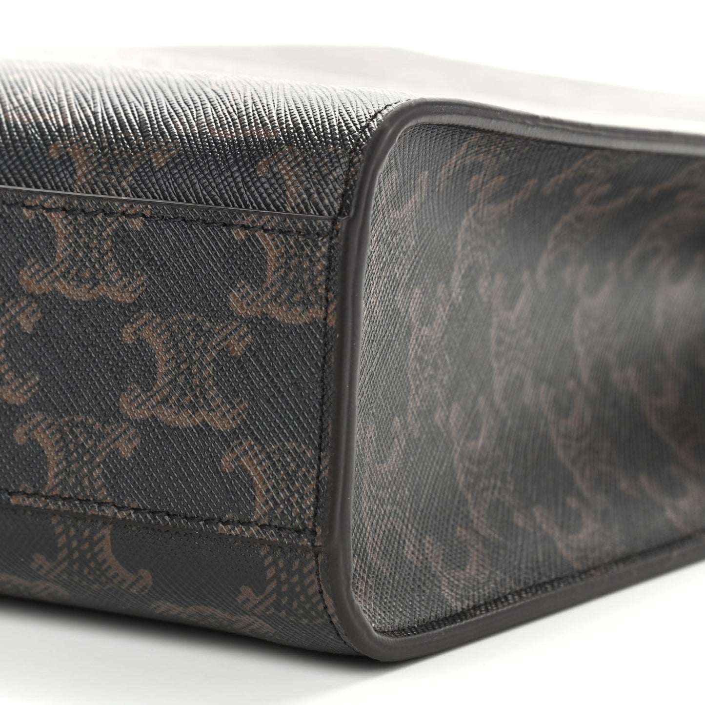 Triomphe Canvas Calfskin Small Vertical Cabas Tan