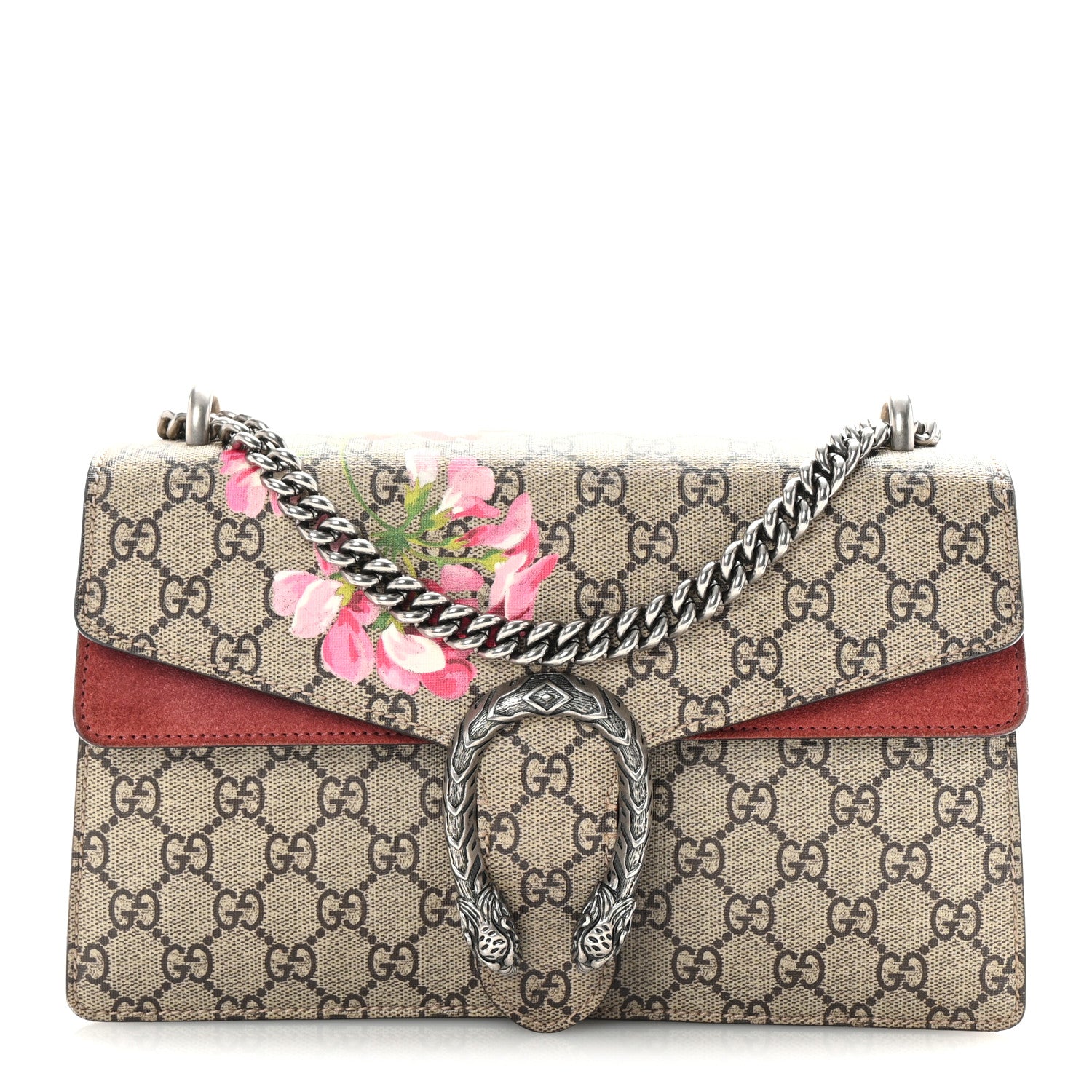 Gucci GG Supreme Monogram Blooms Small Dionysus Shoulder Bag Beige Multicolor Dry Rose 1 of 10