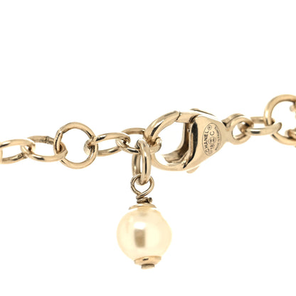 Chanel Pearl Chain CC Long Arrow Multistrand Necklace Gold Pearly White 4 of 5