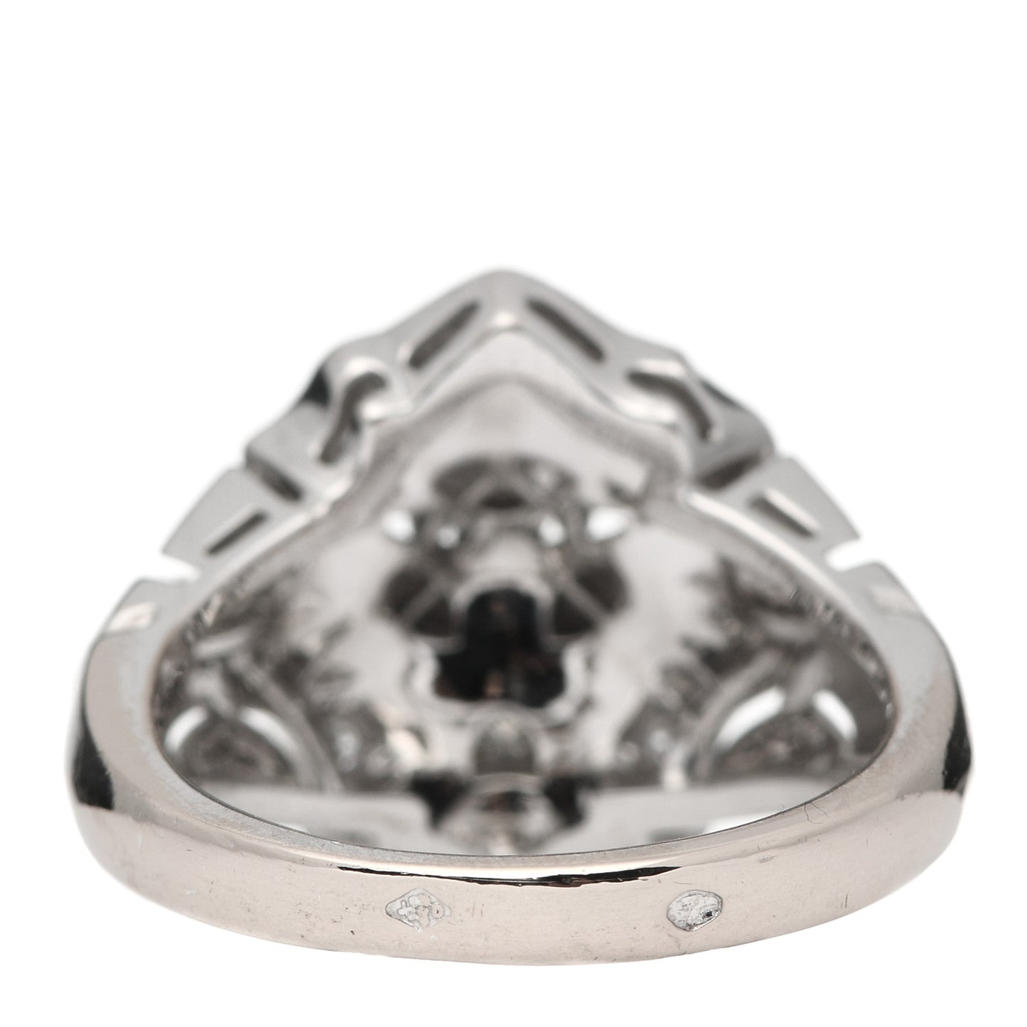 18K White Gold Diamond Sous Le Signe Du Lion Ring 54 7