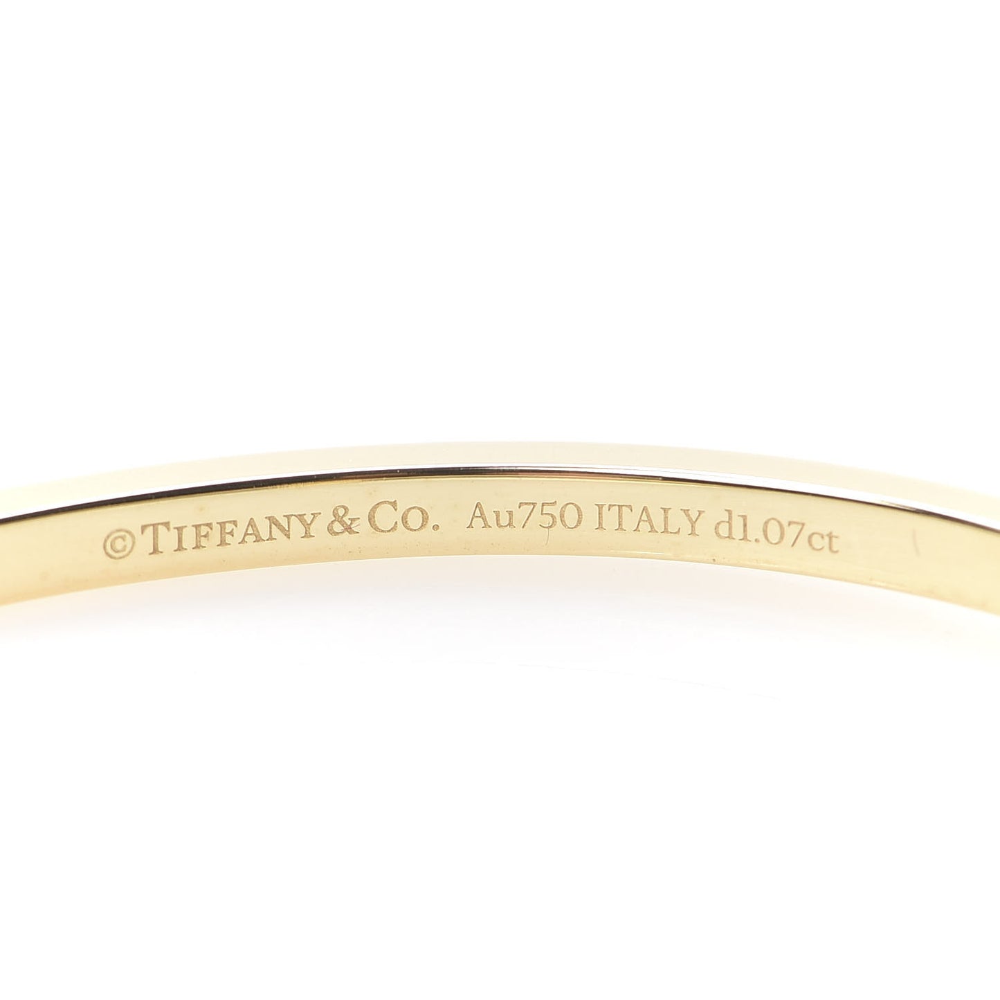 18K Yellow Gold Diamond Narrow T1 Hinged Bangle Bracelet