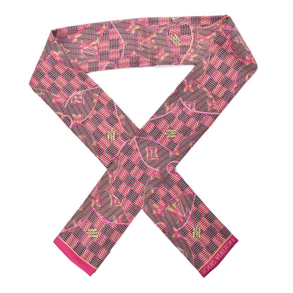 Louis Vuitton Silk Monogram Damier Pop Print Bandeau Pink 1 of 4