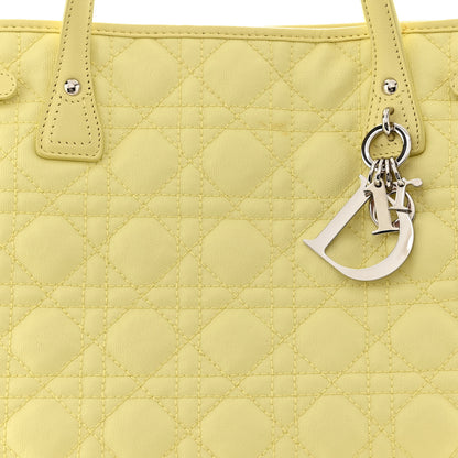 Christian Dior Coated Canvas Cannage Medium Panarea Tote Light Yellow 8 of 11