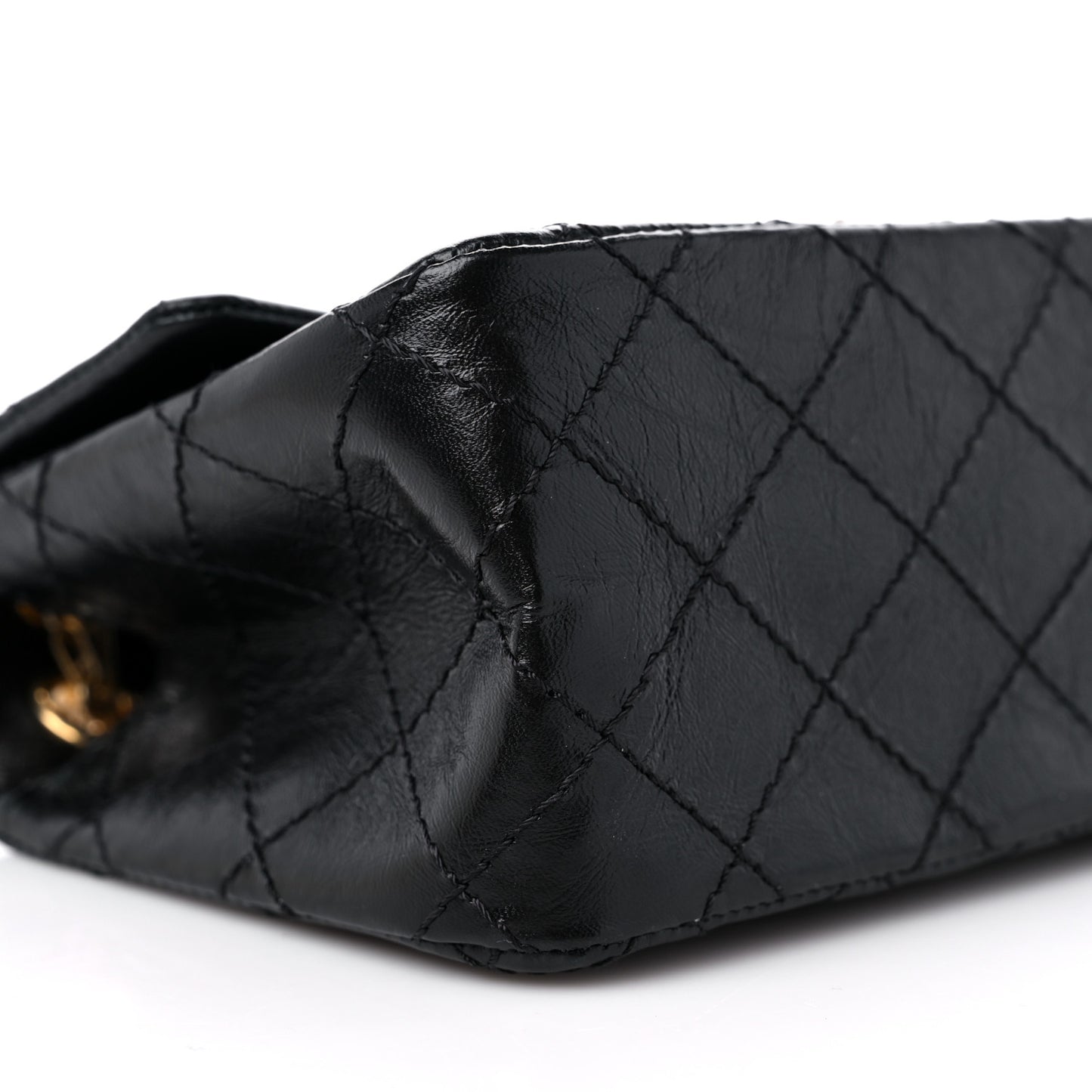 Aged Calfskin Quilted 2.55 Reissue Mini Flap Black