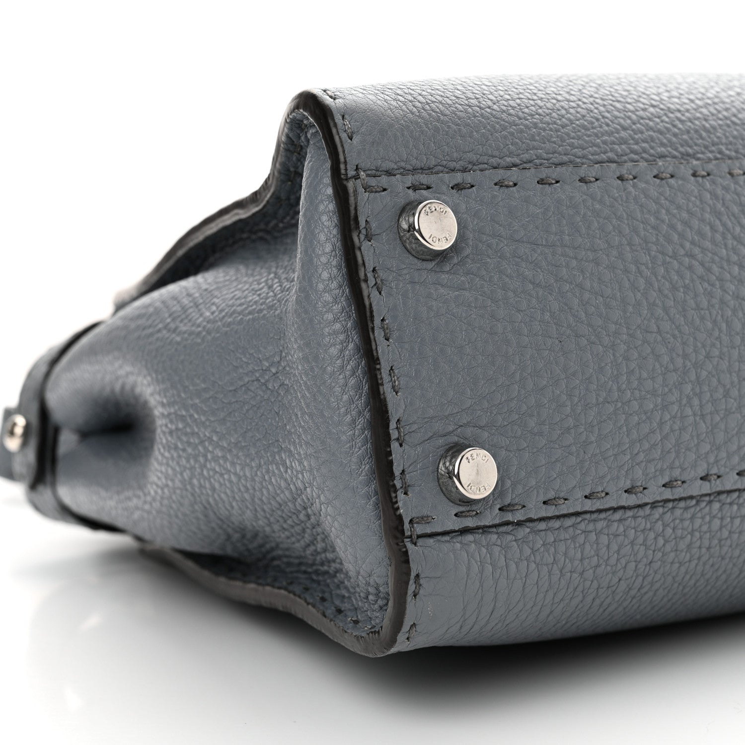 Fendi Cuoio Romano Selleria Bi-Color Medium Peekaboo Iconic Satchel Nube Bordeaux 9 of 11