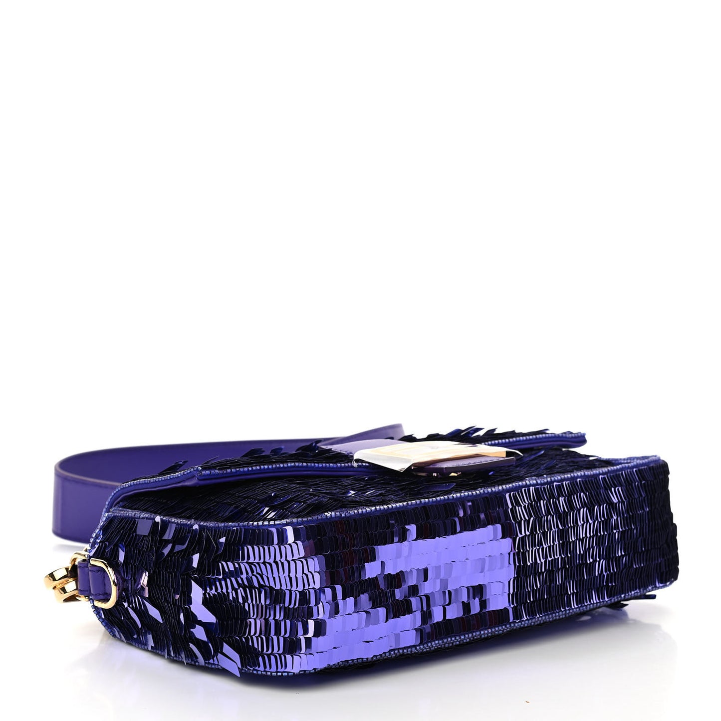 Sequin Paillettes Shiny Nappa Sex and the City Baguette Viola Purple Rain