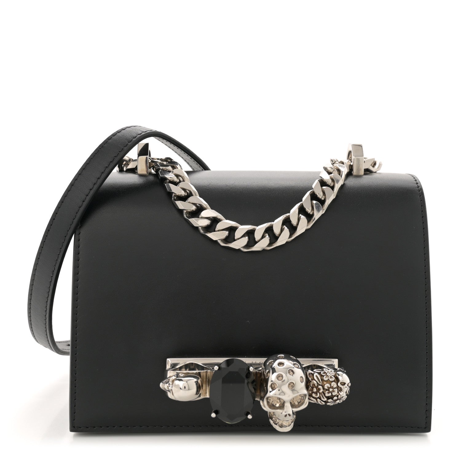 Alexander McQueen Calfskin Knuckle Crossbody Black 1 of 14