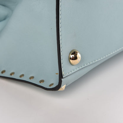 Valentino Garavani Vitello Rockstud Dome Shopper Baby Blue 12 of 14