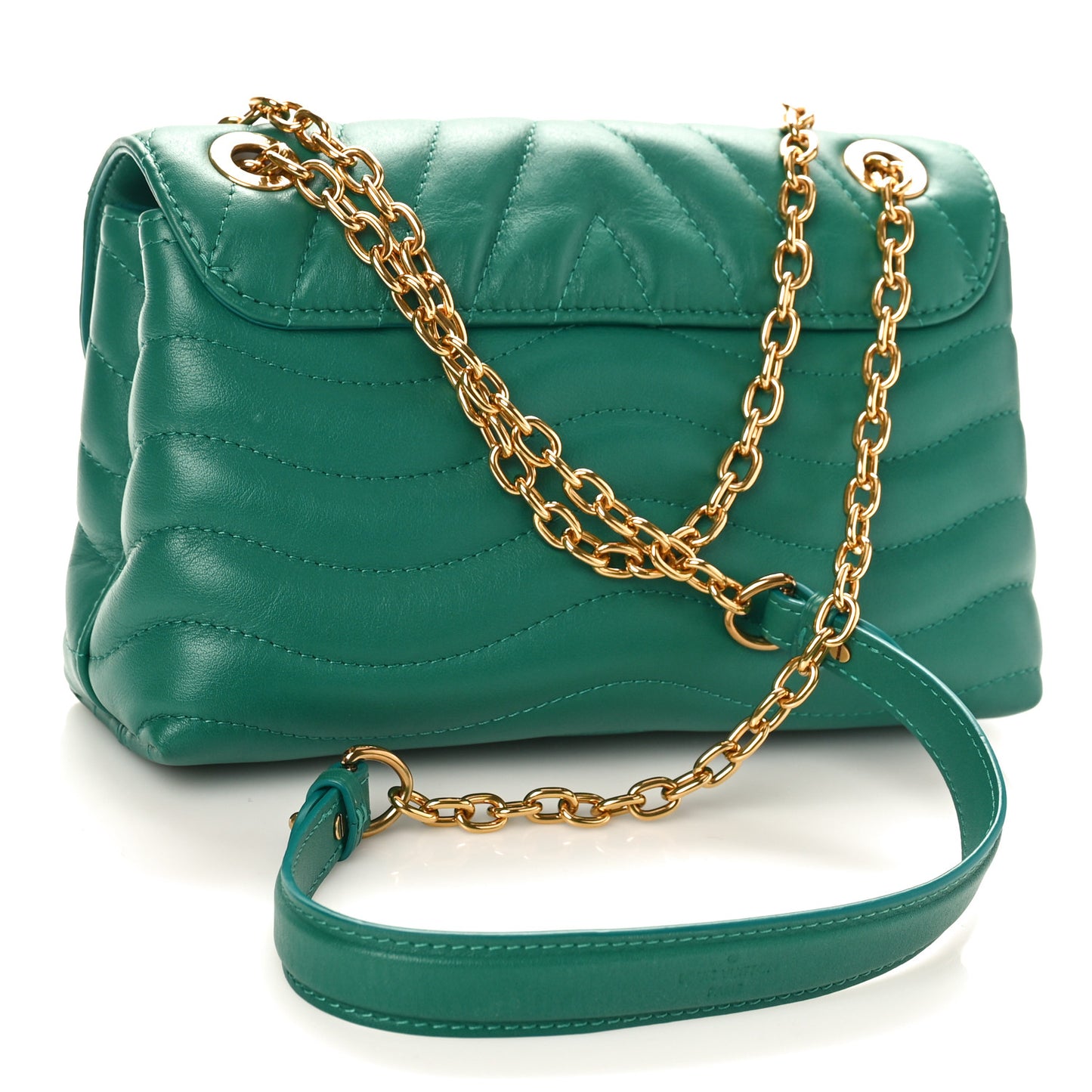 Calfskin New Wave Chain Bag MM NM Emerald