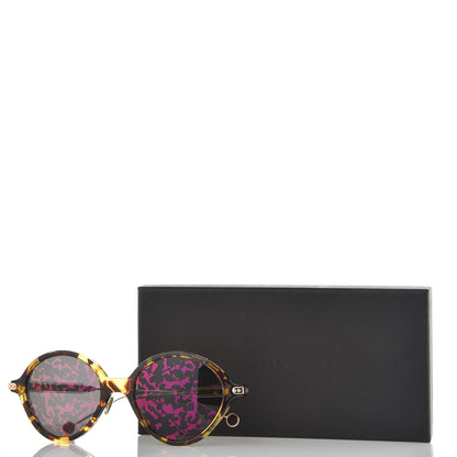 Christian Dior Acetate Leaf Print Umbrage Round Sunglasses Pink Foliage 7 of 7