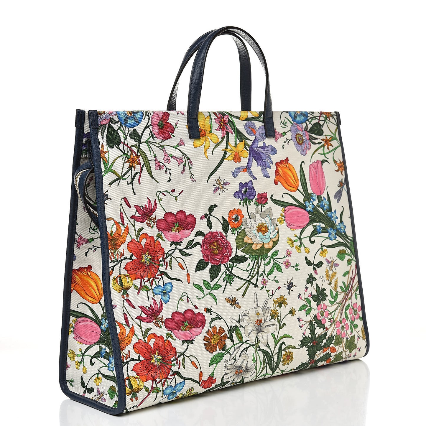 Canvas Large Flora Tote Navy Multicolor