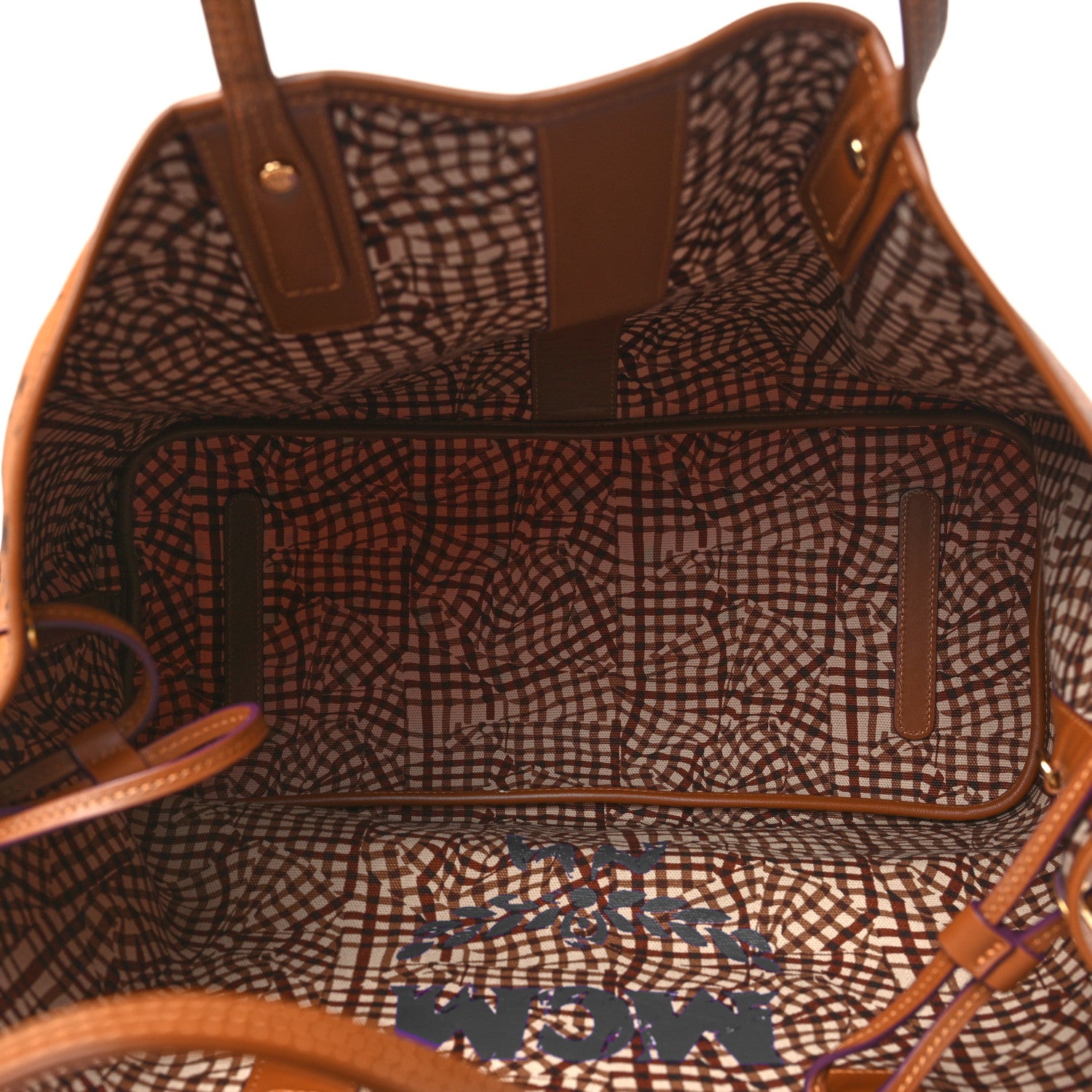 MCM Visetos Large Liz Reversible Shopper Tote Cognac 8 of 15