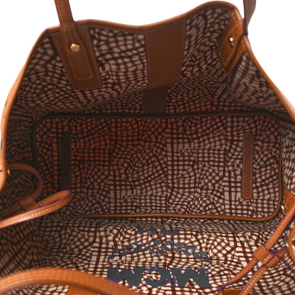 MCM Visetos Large Liz Reversible Shopper Tote Cognac 8 of 15