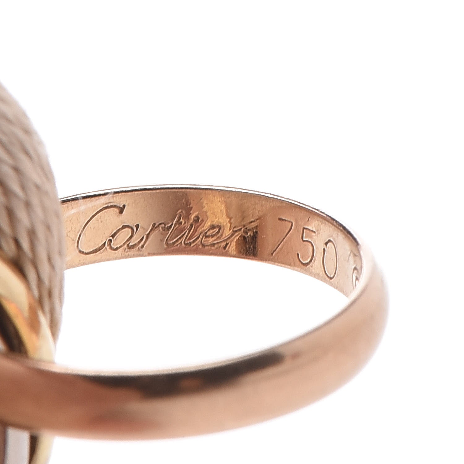 Cartier 18K Pink Yellow White Gold Trinity Cord Bracelet White 4 of 10