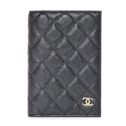 Chanel Iridescent Caviar Quilted Passport Holder Black 1 of 9