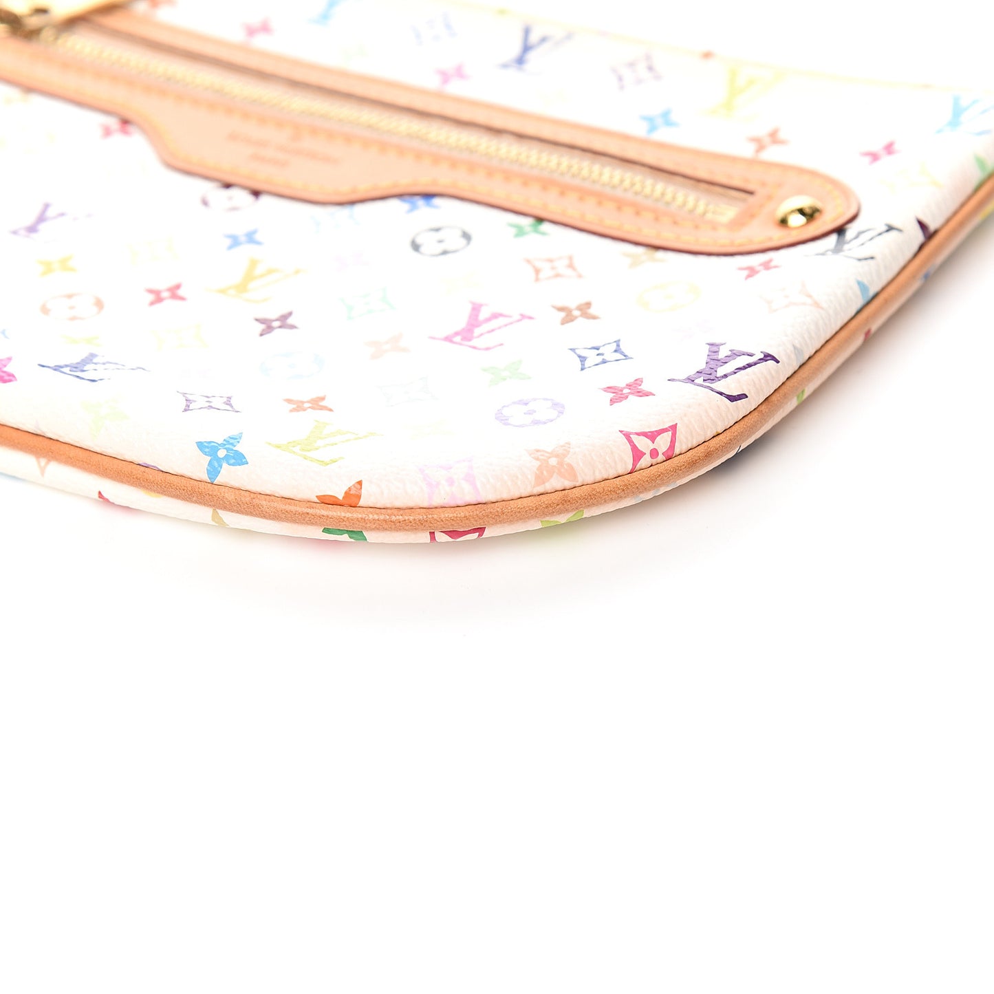 Monogram Multicolor Pochette Plate GM White