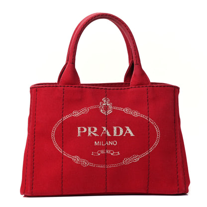 Prada Canapa Small Logo Tote Rosso Talco 1 of 4