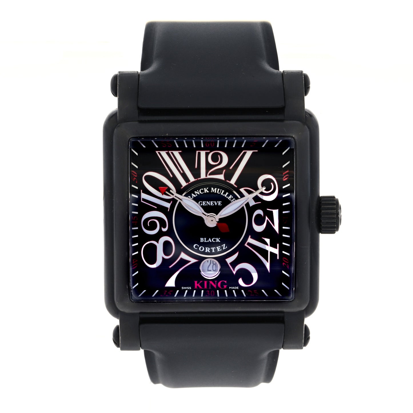 PVD Stainless Steel Rubber 45mm King Cortez Conquistador Automatic Watch Black 10000KSCNR